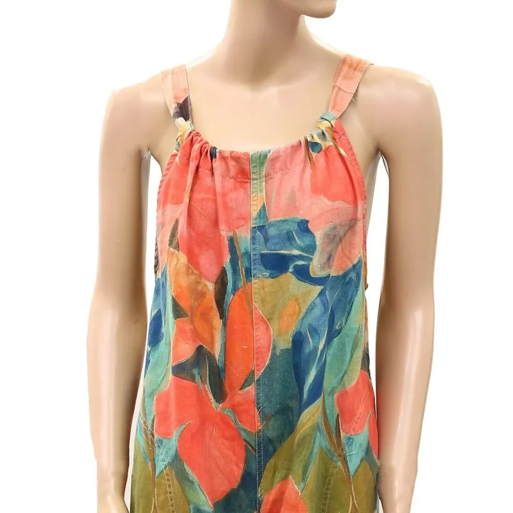 Free People We The Free Freebird Printed Jumpsuit Dress Wide Leg Cotton M 289692